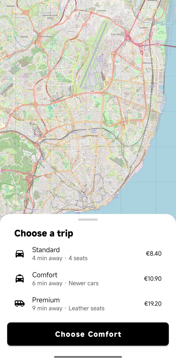 A ride sheet over a map, rebuilt with ApkPy